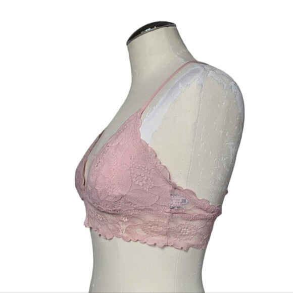 Aerie Pink Lace Back Opening Adjustable Strap Bralette S - Picture 3 of 6